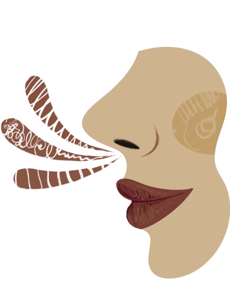 A nose smelling — illustration